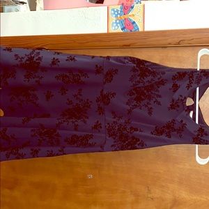 Purple dress with black flowers